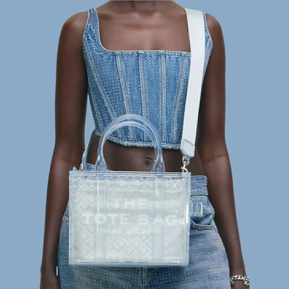 NWT! Marc Jacobs Authentic THE JELLY TOTE - Clear Transparent Tote / Crossbody - Picture 3 of 16